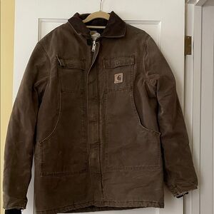 Carhartt Men's Dark Brown Field Jacket. Size Large Tall, insulated